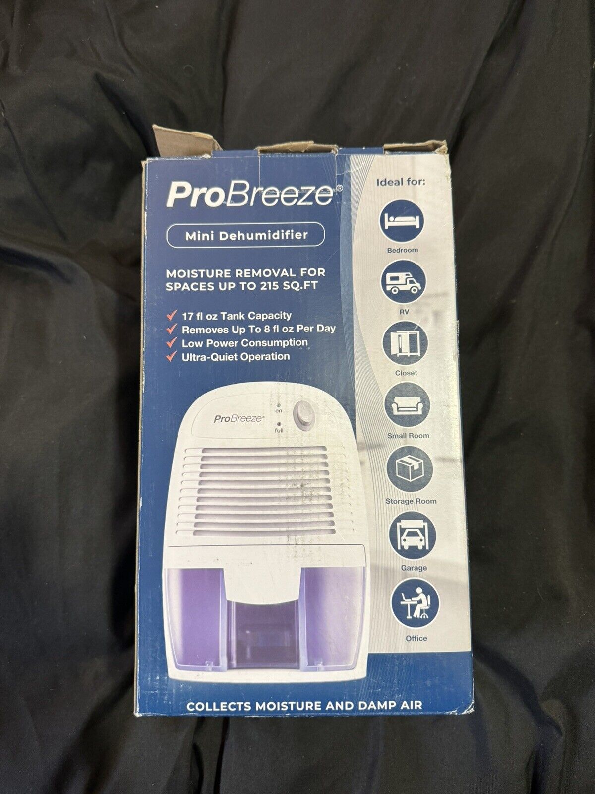 Pro Breeze Dehumidifier for 215 sf Mini Portable 17 oz Capacity RV, Bedroom Bath