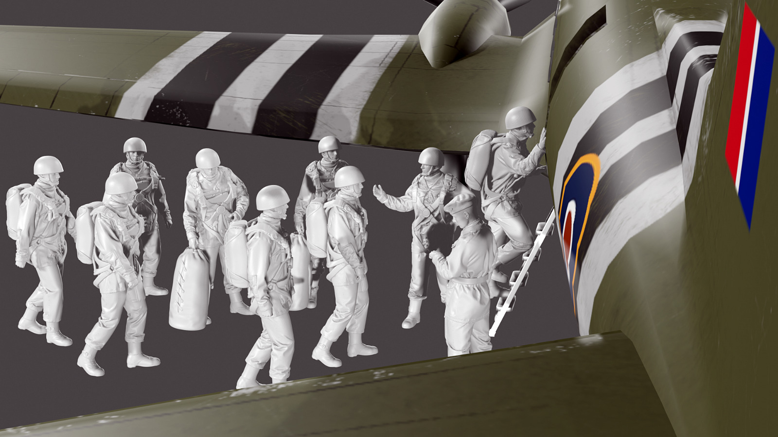WWII British Airborne boarding - 10 Figure Set