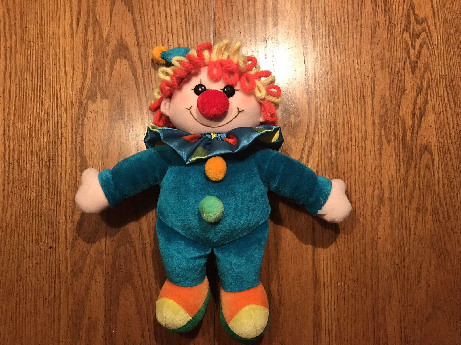 Vintage Jesty the Clown Squeaky Stuffed Plush Commonwealth 1990 Doll Yarn Hair