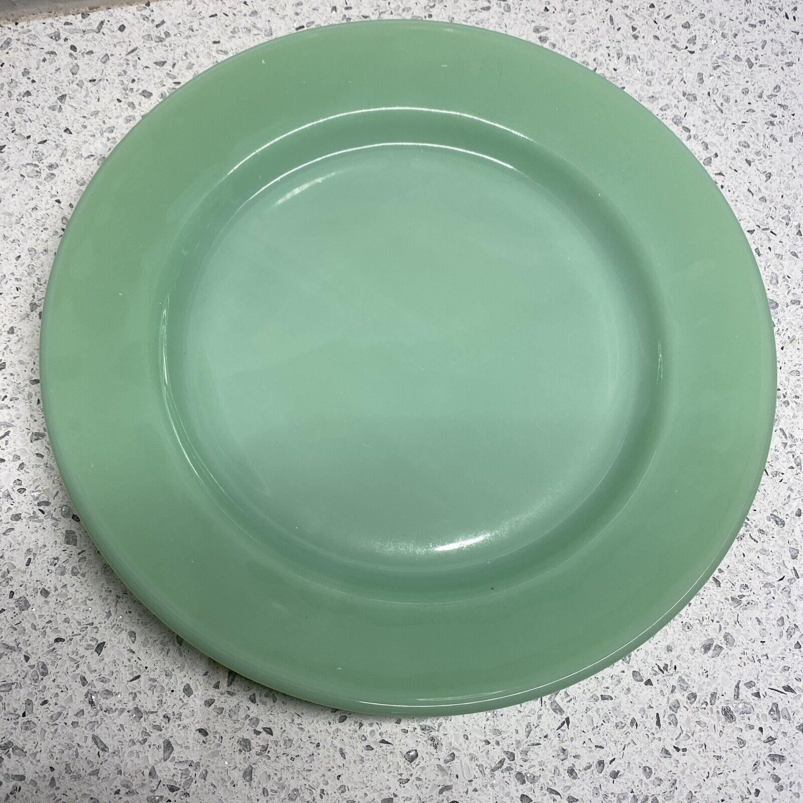 FIRE KING JADEITE THIN DINNER PLATE WITH LOGO 9 Inches