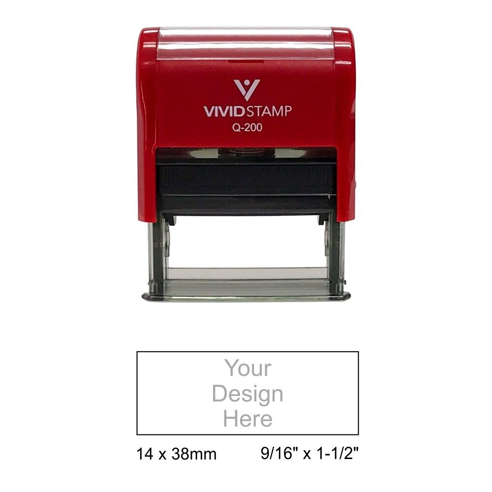 Vivid Stamp Q-200 Customizable Self-Inking Stamp - Red Body