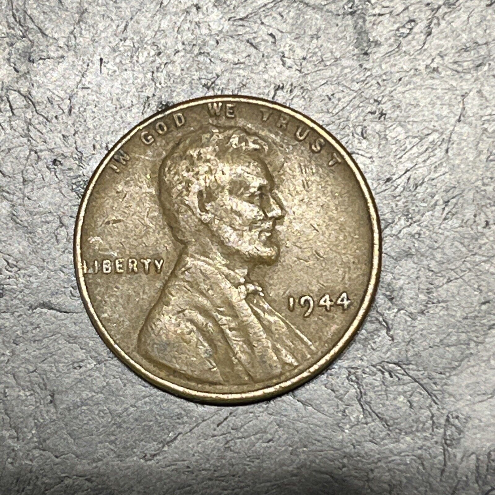 RARE 1944 Wheat Penny Cent Coin Error  “L” in Liberty is in Rim  & No Mint Mark