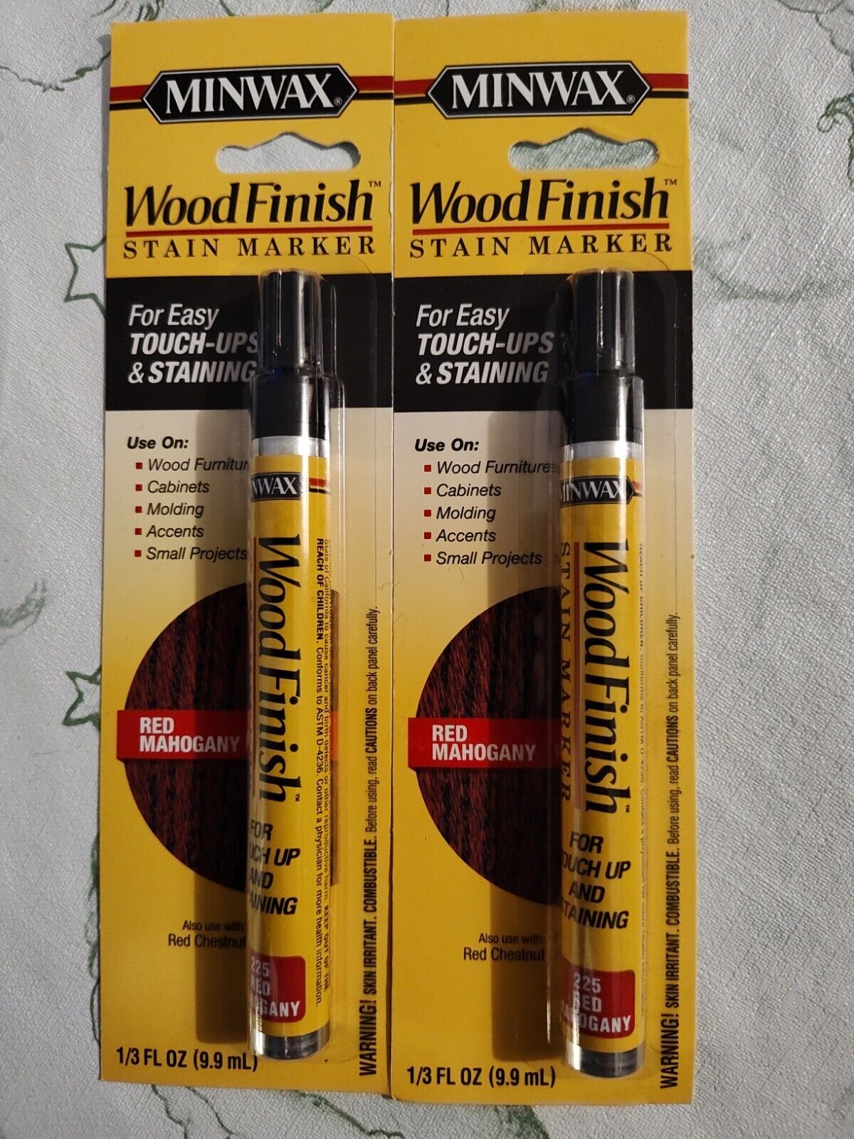 2 Pack Minwax 63484000 Wood Finish Stain Marker, Red Mahogany. 