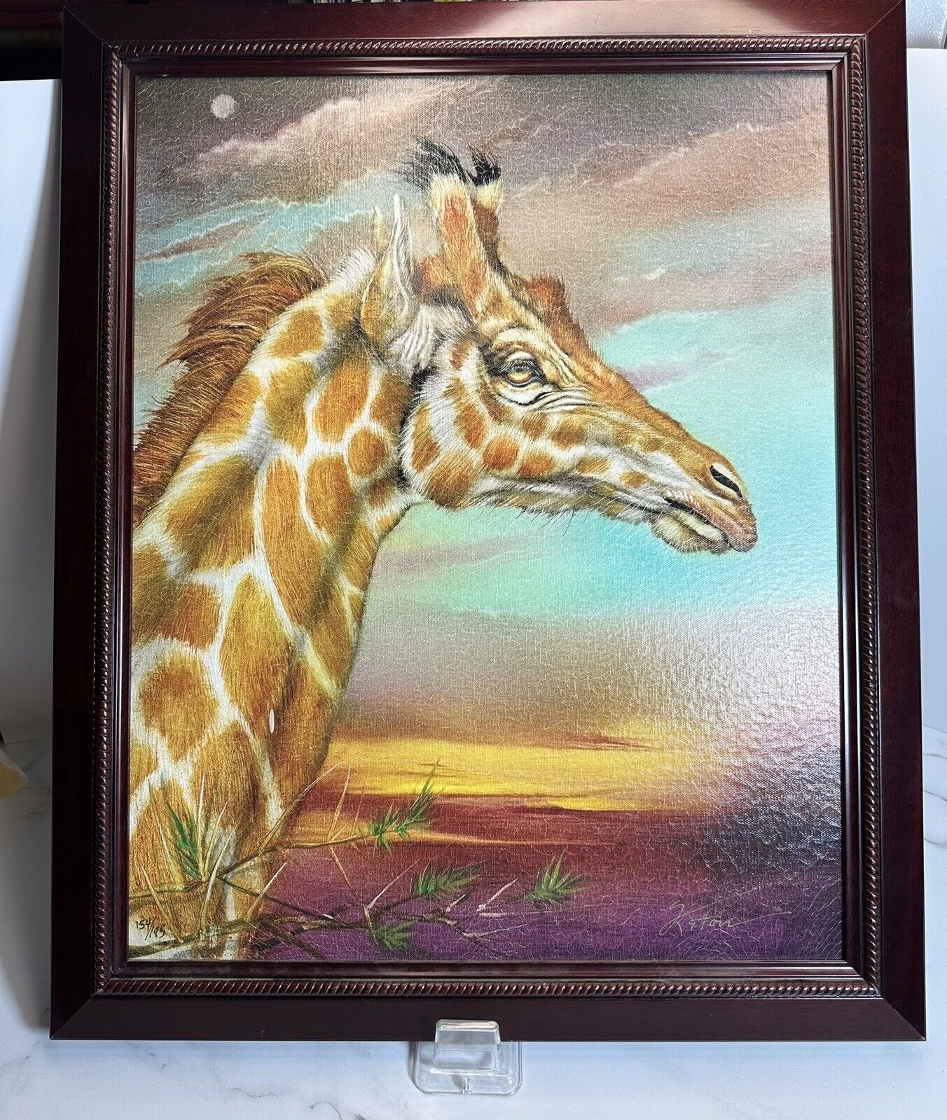 Martin Katon Signed Numbered Framed Giraffe Giclee Print