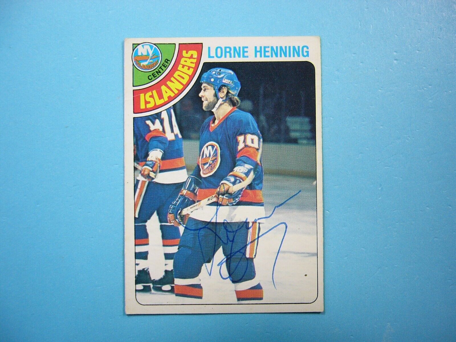 1978/79 O-PEE-CHEE NHL HOCKEY CARD #313 LORNE HENNNING EX- AUTO AUTOGRAPH OPC