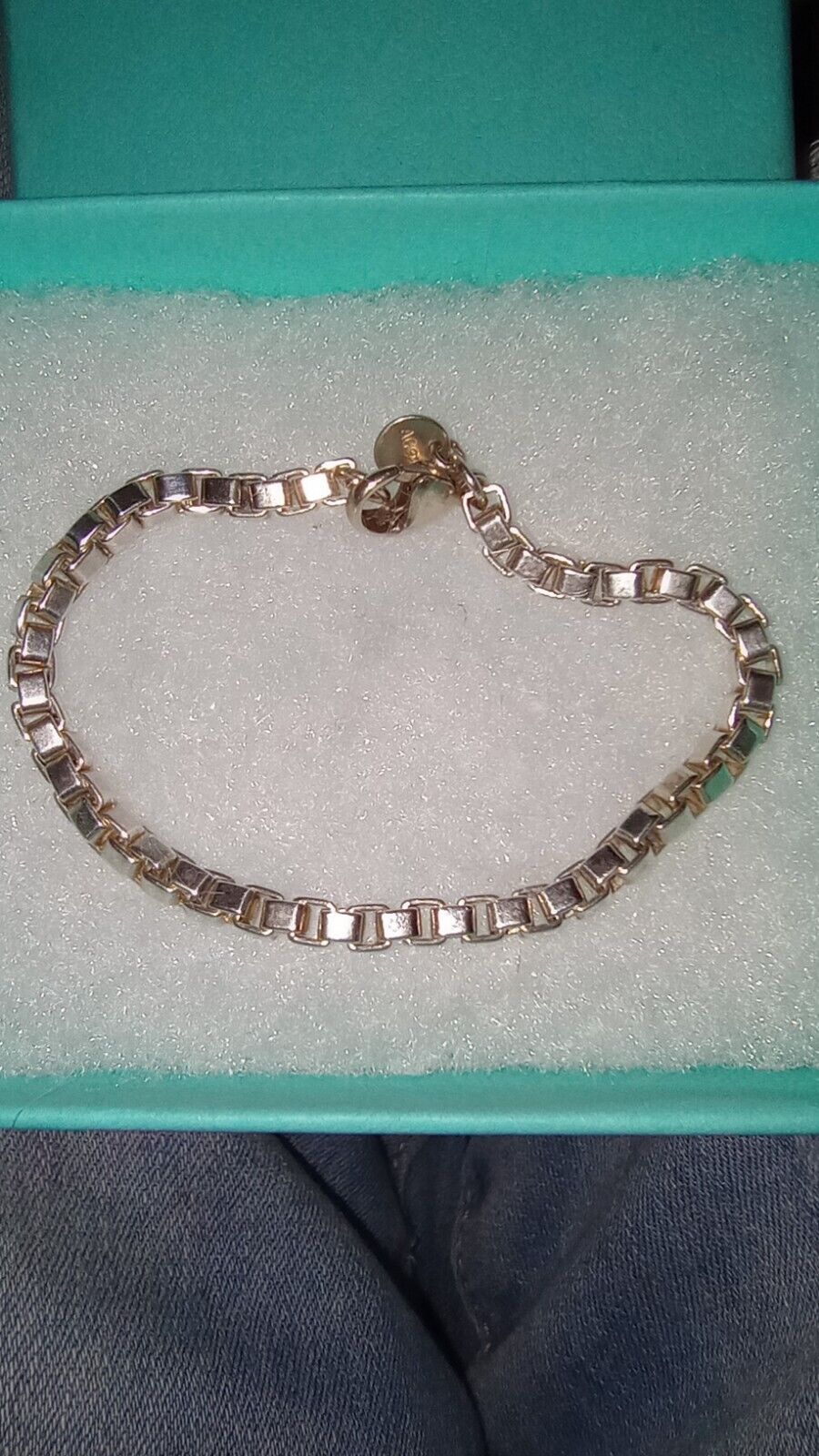 Tiffany & Co. 7.5 in Round Chain Bracelet 925 Sterling Silver
