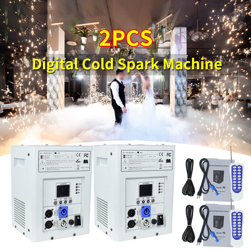 2PCS 750W Cold Spark Machine Wedding DJ Party Stage Effect Firework Machine