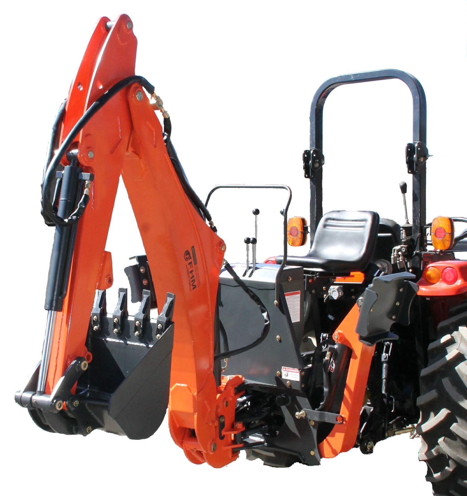 Farmer Helper Tractor Backhoe, 8\'Dig 3-Pt Self Contained, PTO Powered Cat.I 30Hp
