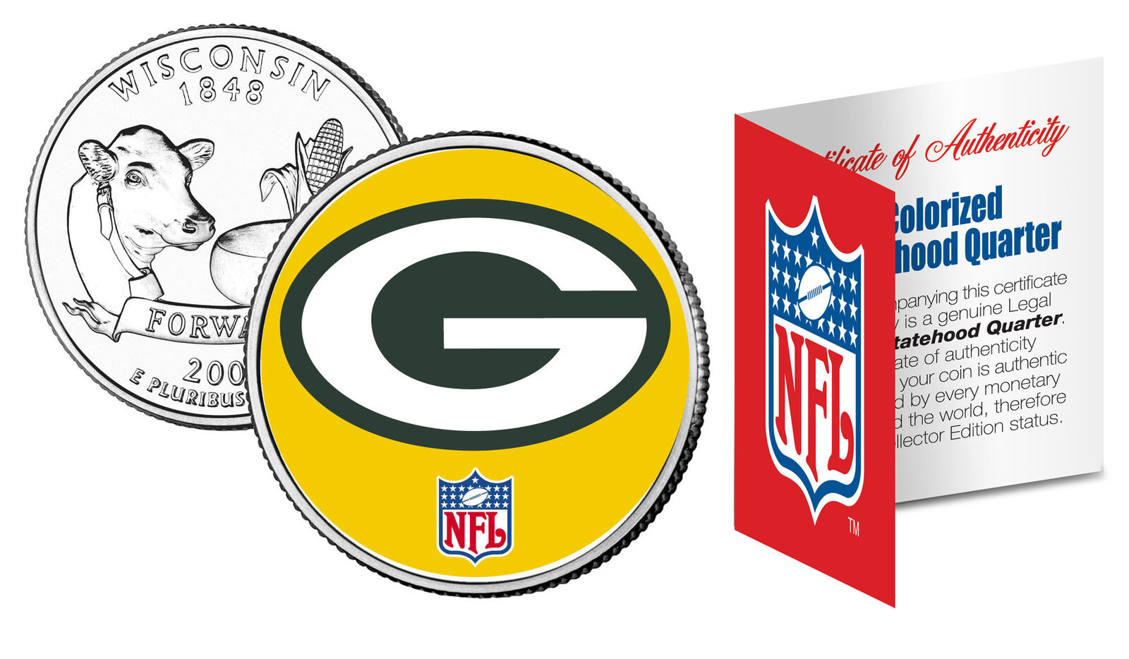 GREEN BAY PACKERS NFL Wisconsin U.S. Statehood Quarter U.S. Coin *Licensed*