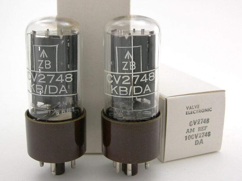 Mullard CV2748 / GZ30 / 5Z4GT rectifier, matched pair (2 tubes), 5Y3 upgrade