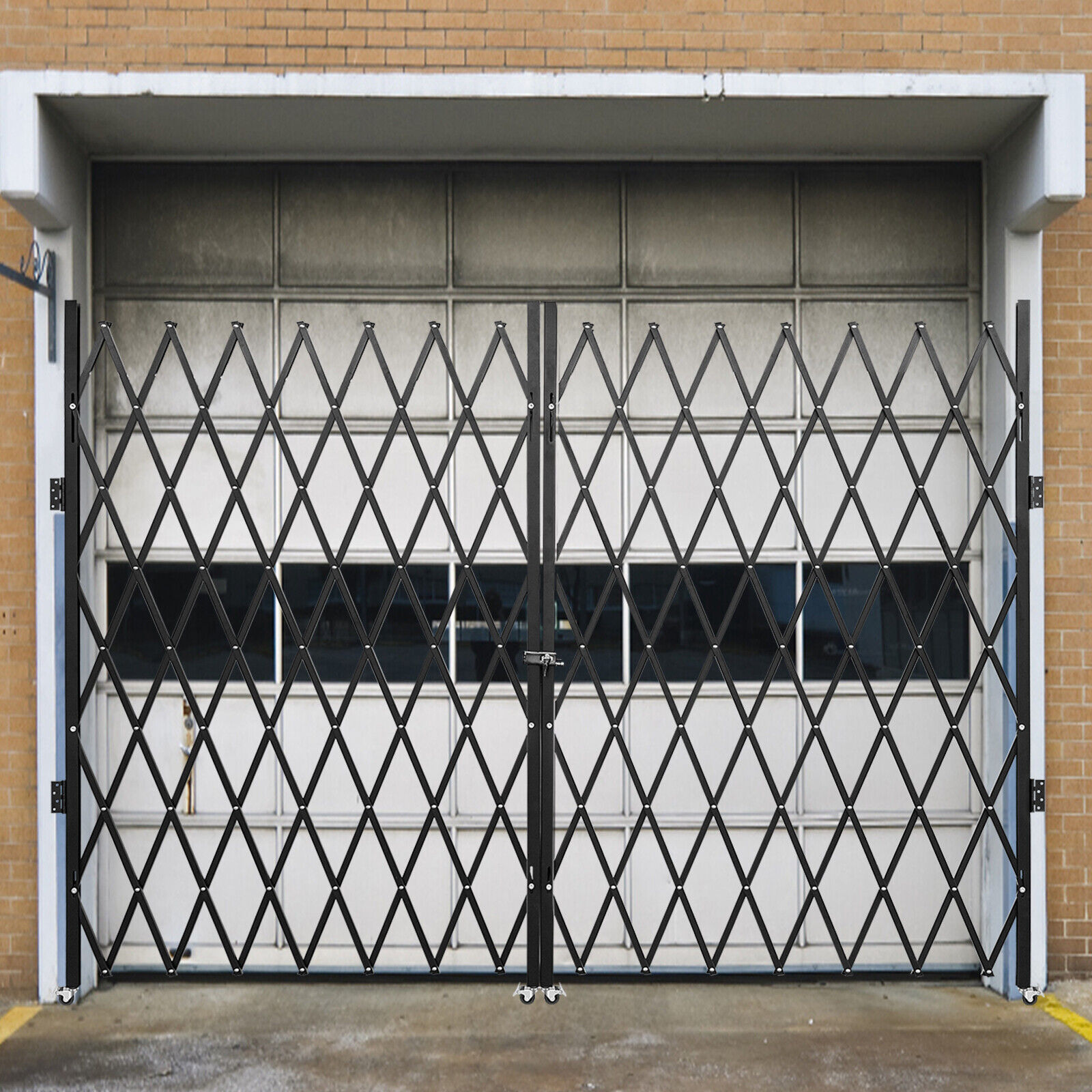 VEVOR Double Folding Security Gate Folding Door Gate 6-1/2'H x 12'W Scissor Gate