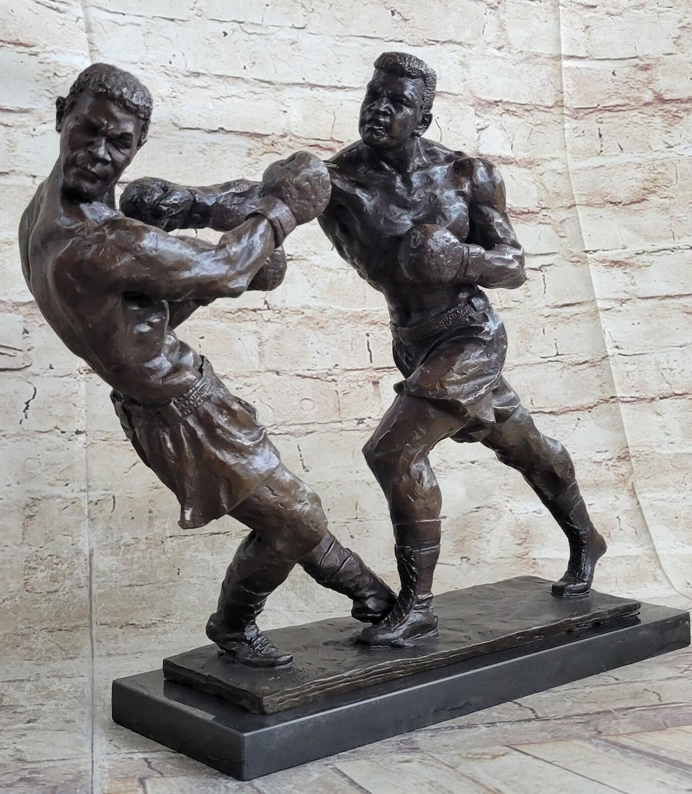 Muhammad Ali amp; Sonny Liston Second Round Fight Boxing Boxer Bronze Sculpture