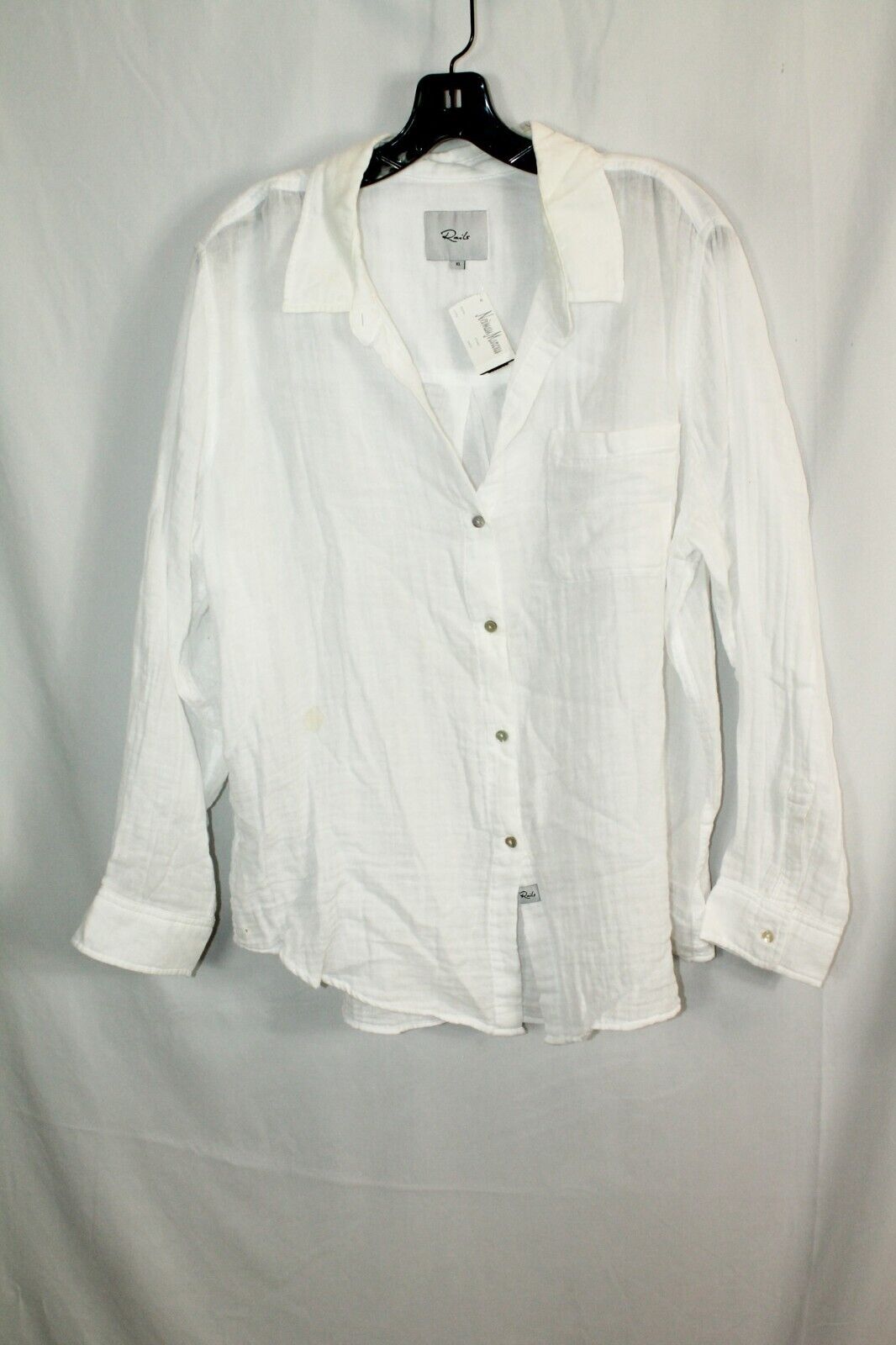 Rails Womens White Button Down Collared Shirt/Top #XL $168