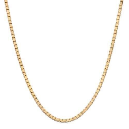 10K Solid Gold Box Chain Necklace 16