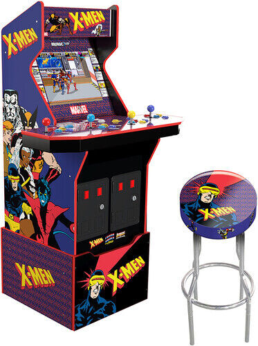 Arcade1Up X-Men 4 Player - with Riser, Light up Marquee & Deck Protector [New ]