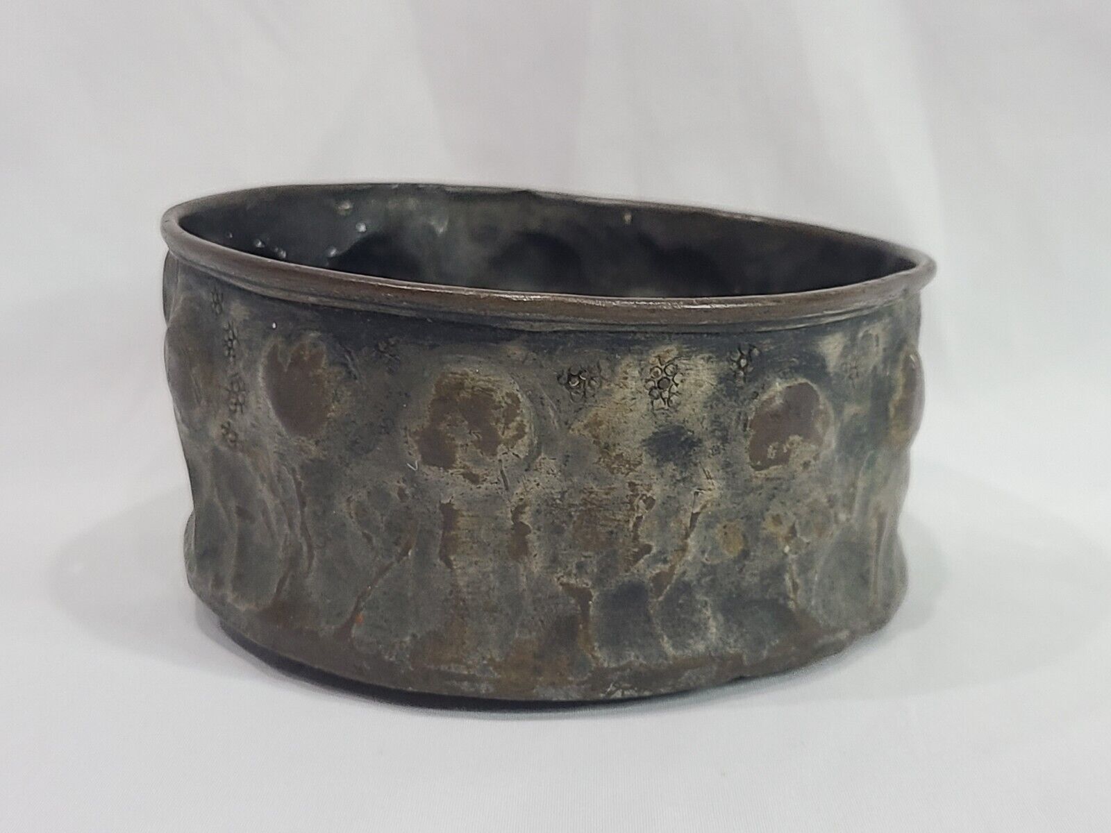 Antique Vintage Primitive Country Metal Pail Pot Bucket - Missing Handle