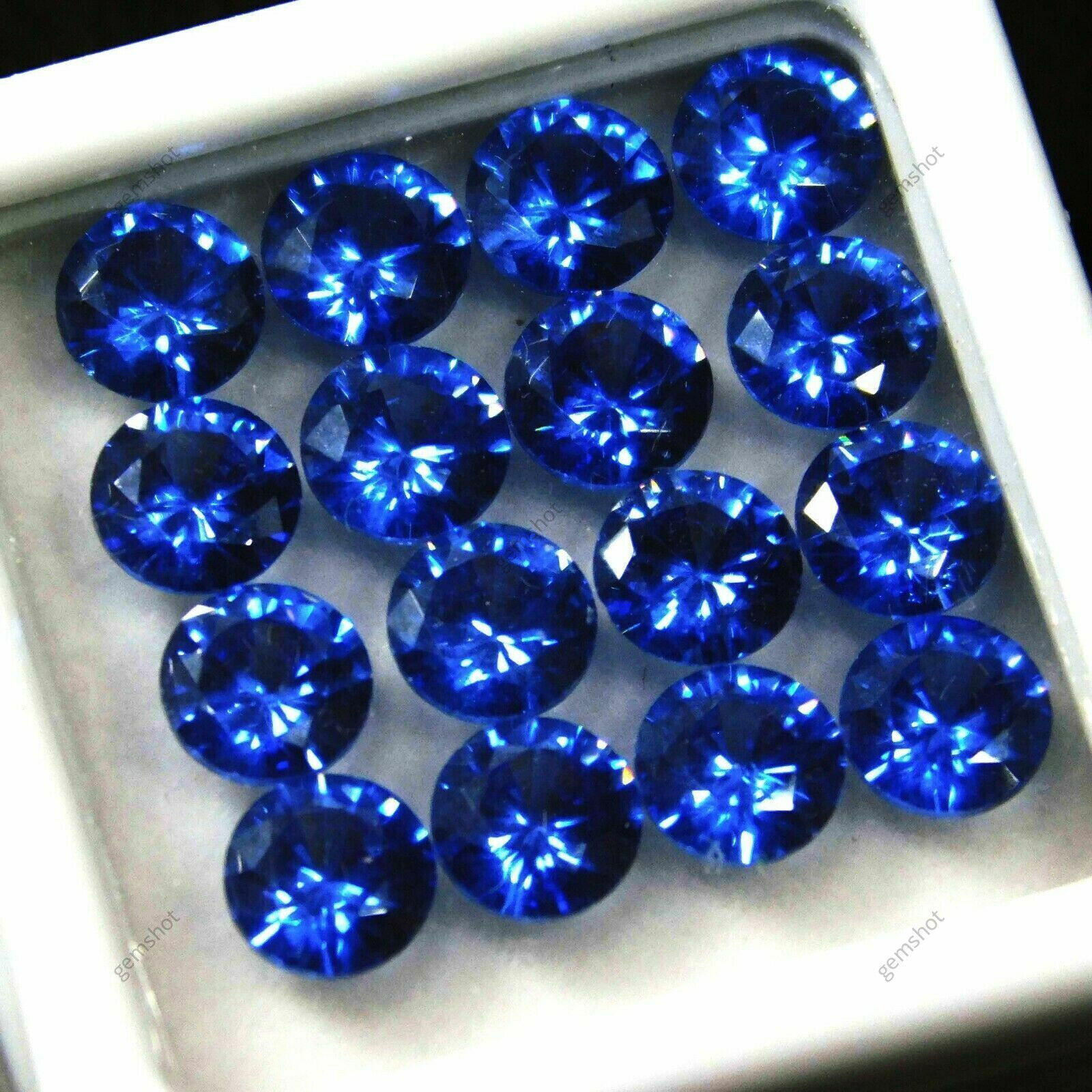 10 PCS Natural Blue Sapphire Round Cut Gemstone CERTIFIED Lot 5 MM