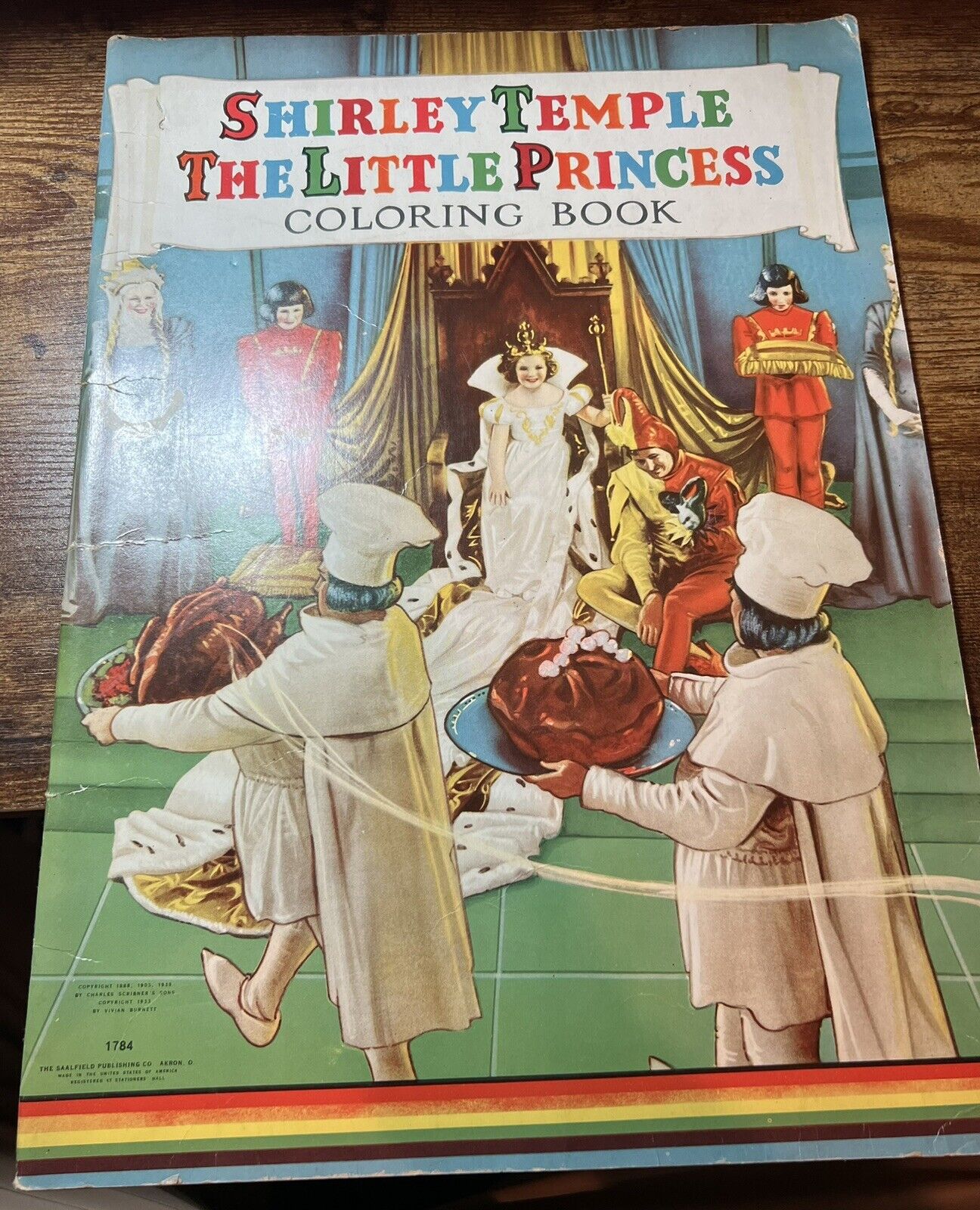 VERY RARE Large Vintage 1933 Shirley Temple  Little Princess Coloring Book 15X11