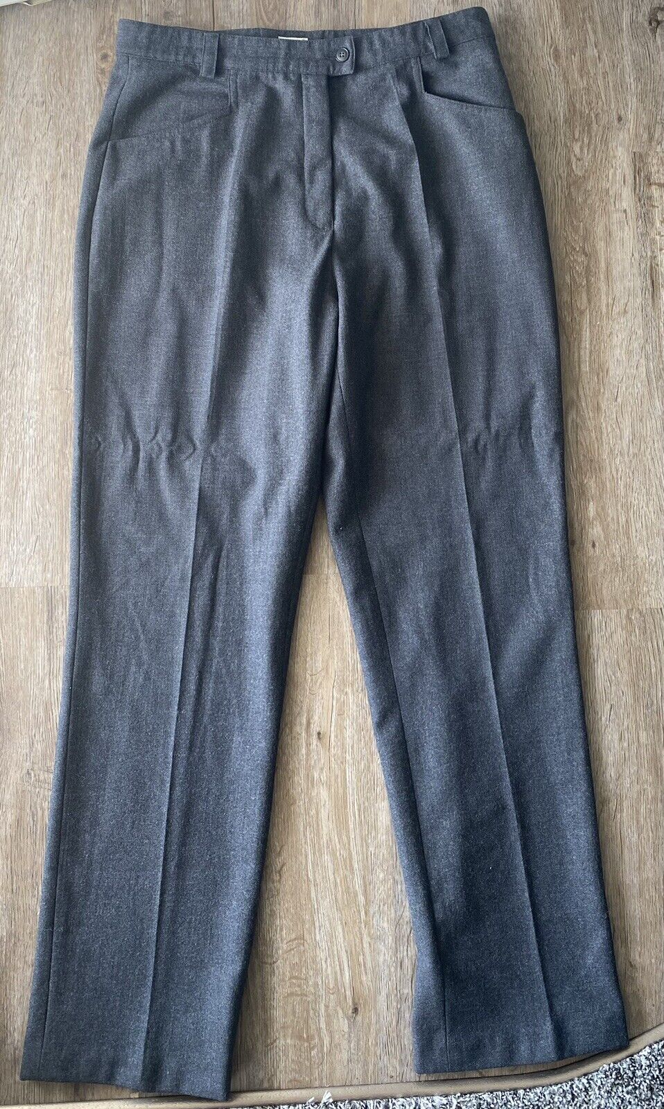 Vintage German Distler Original Womens grey Pants virgin wool, size 42 USA 12
