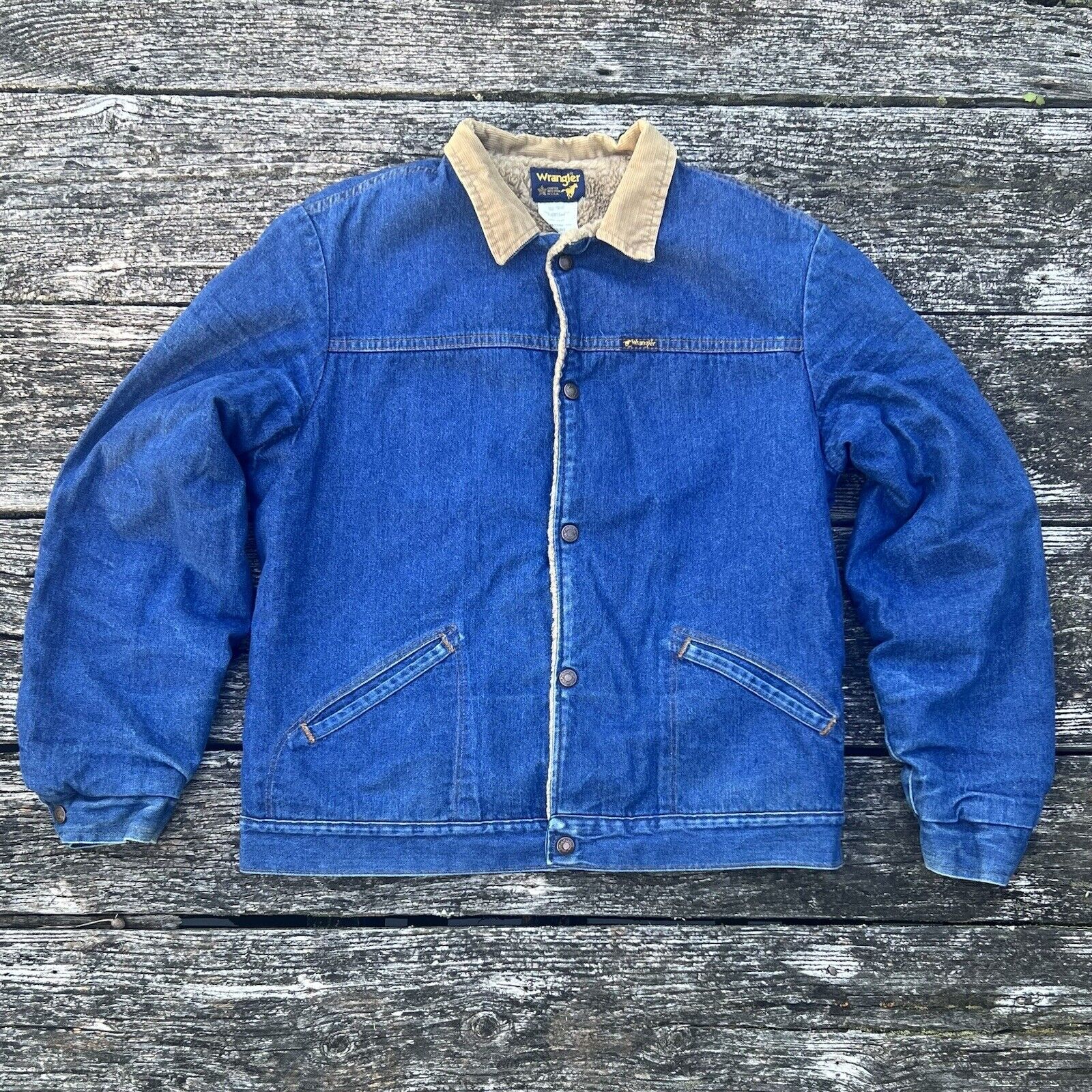 Vintage 70s Wrangler Denim Jacket Sherpa Lined