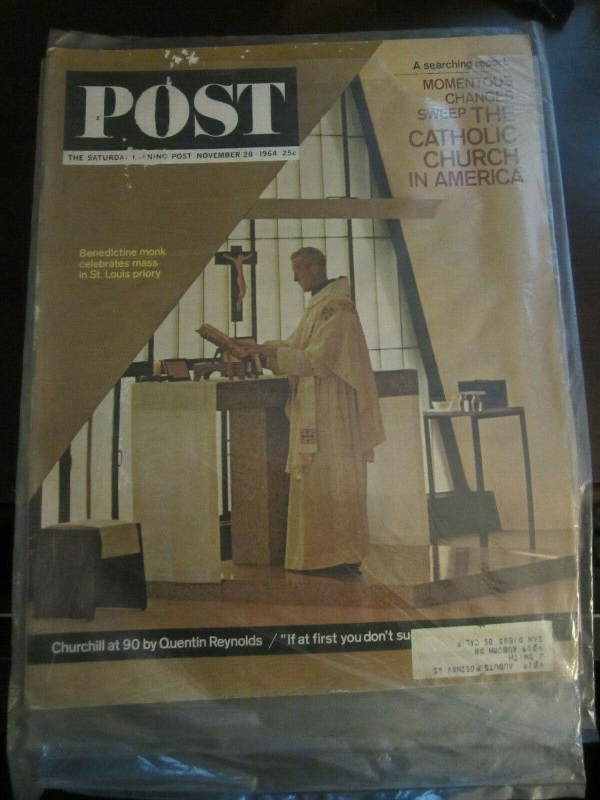 Saturday Evening Post November 1964 Catholic Church Monk St Louis Priory (H)