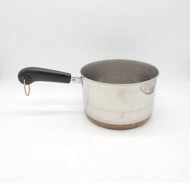 Vintage REVERE WARE 3 Qt. Copper Clad  Bottom Sauce Pan Pot