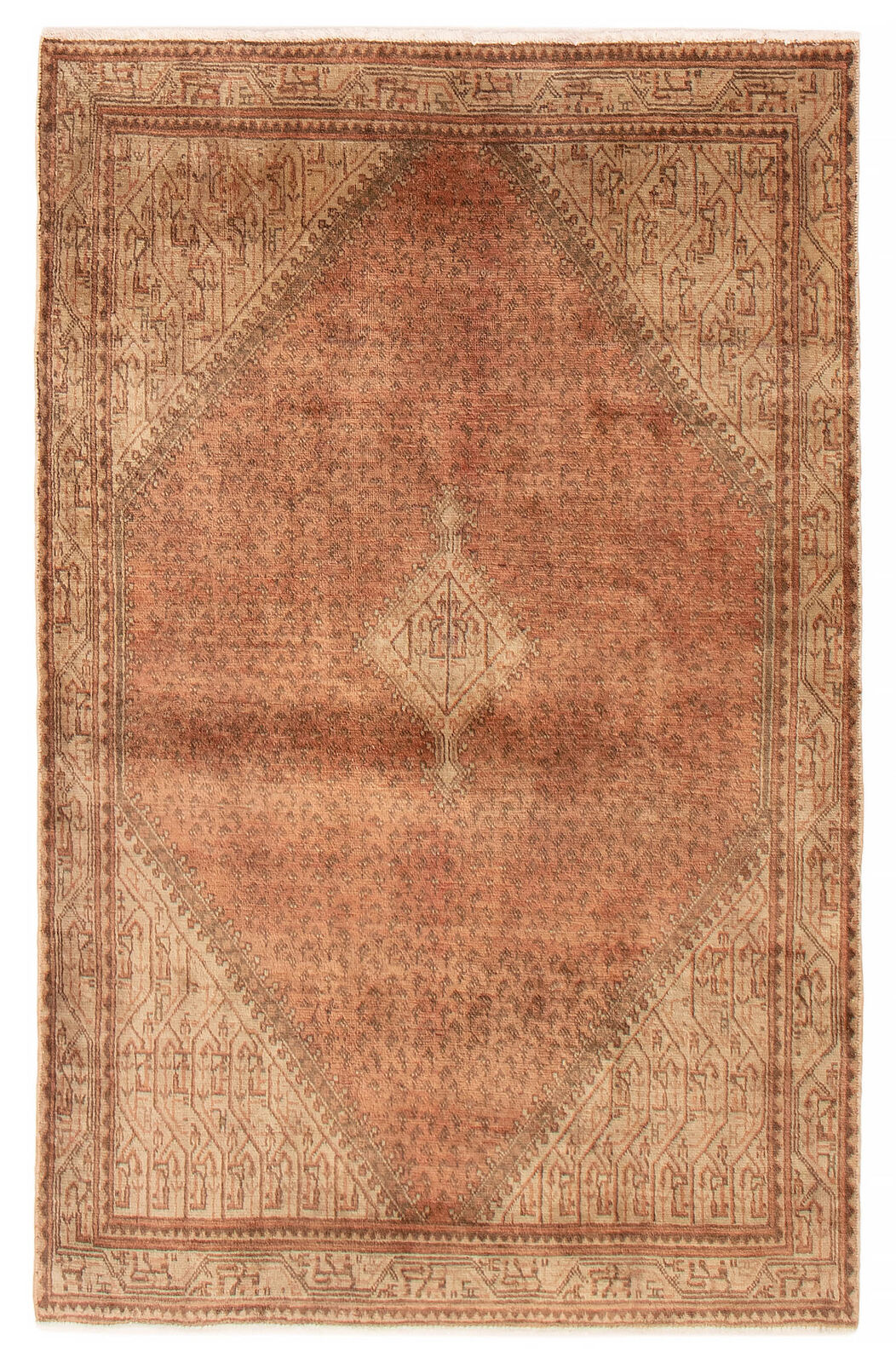 Vintage Hand-Knotted Area Rug 4\'2\