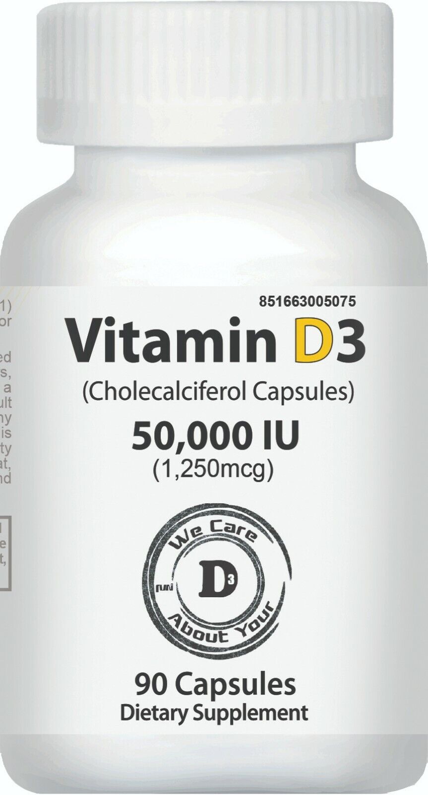 Vitamin D3 50,000 IU | 90 Veggie Caps | 