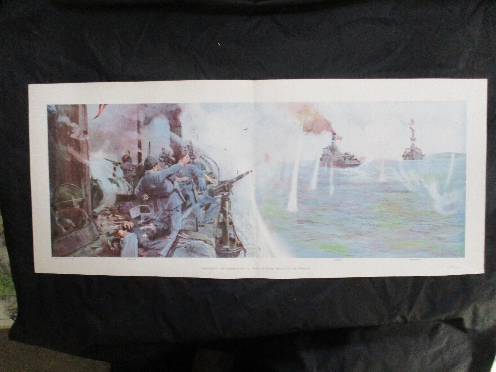1898 Spanish American War Print - USS Winslow Engagement Off Cardenas, May 11