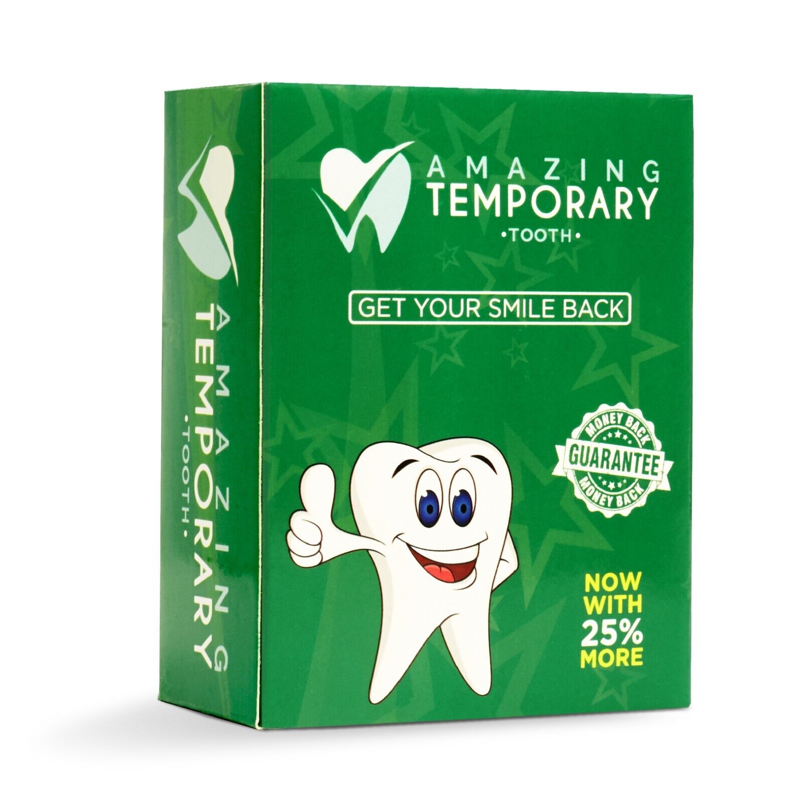 Amazing Temporary Tooth Available in Bright White, and Natural Shade w/Case