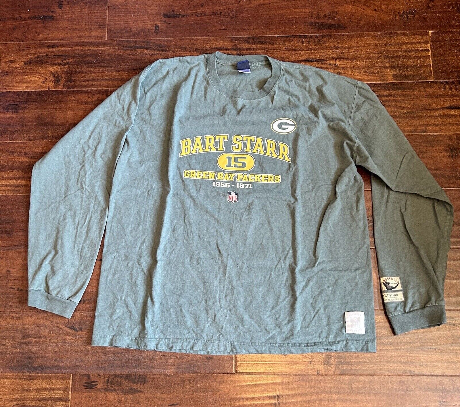 Vintage 1971 Green Bay Packers Bart Starr Career Highlights Long Sleeve Size XXL
