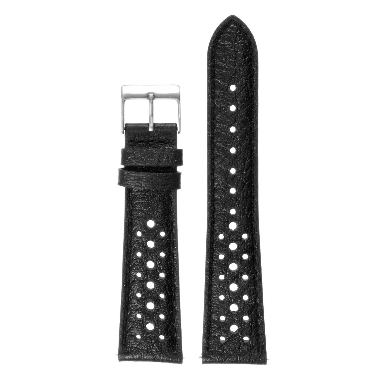 DASSARI Vintage 70's Perforated Leather Rally Watch Band Quick Release Strap