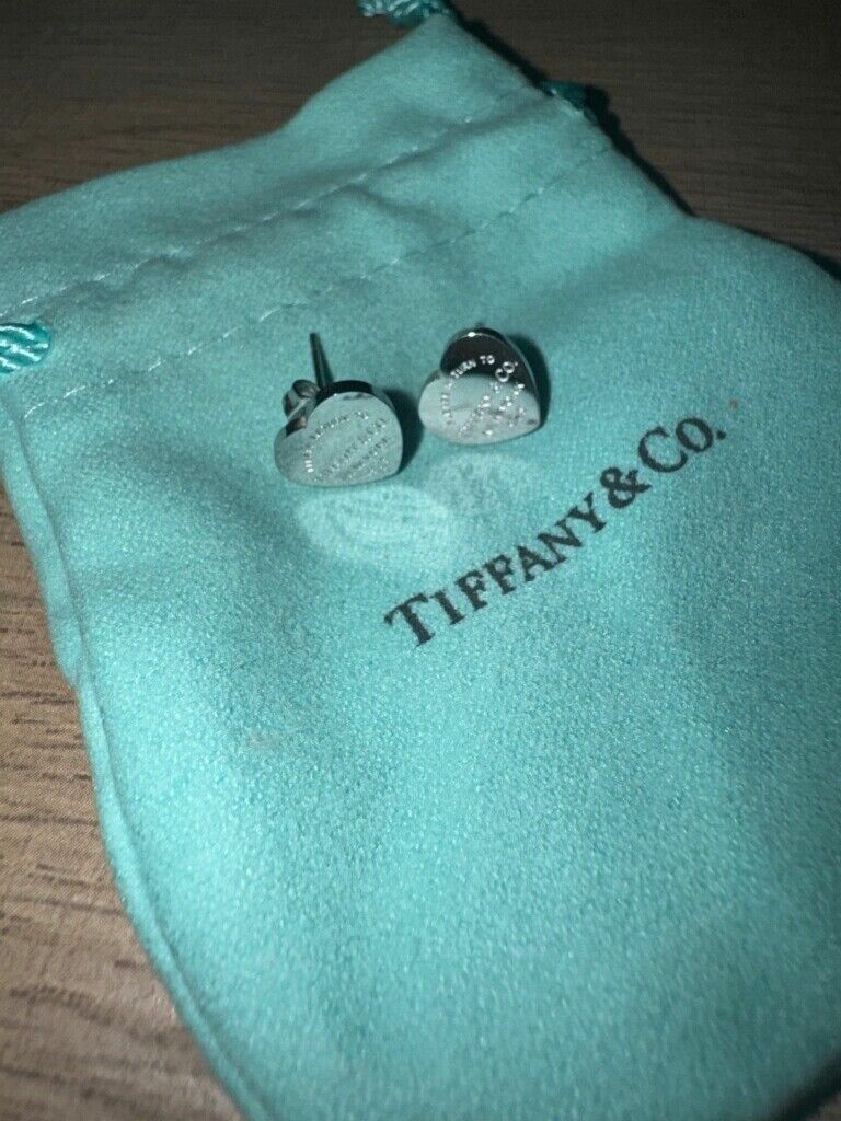 Return To Tiffany & Co. Sterling Silver Mini Heart Stud Earrings