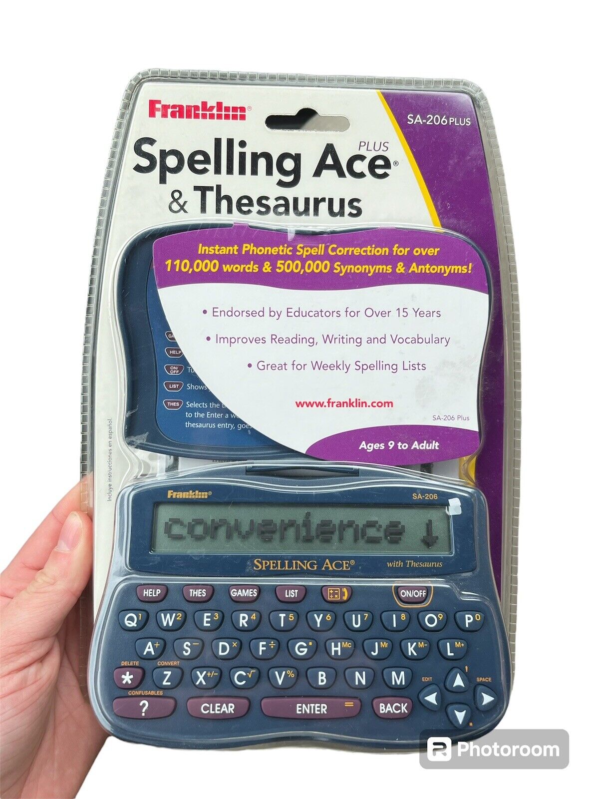 SEALED Franklin Spelling Ace Plus & Thesaurus SA-206 Crossword Solver 2004