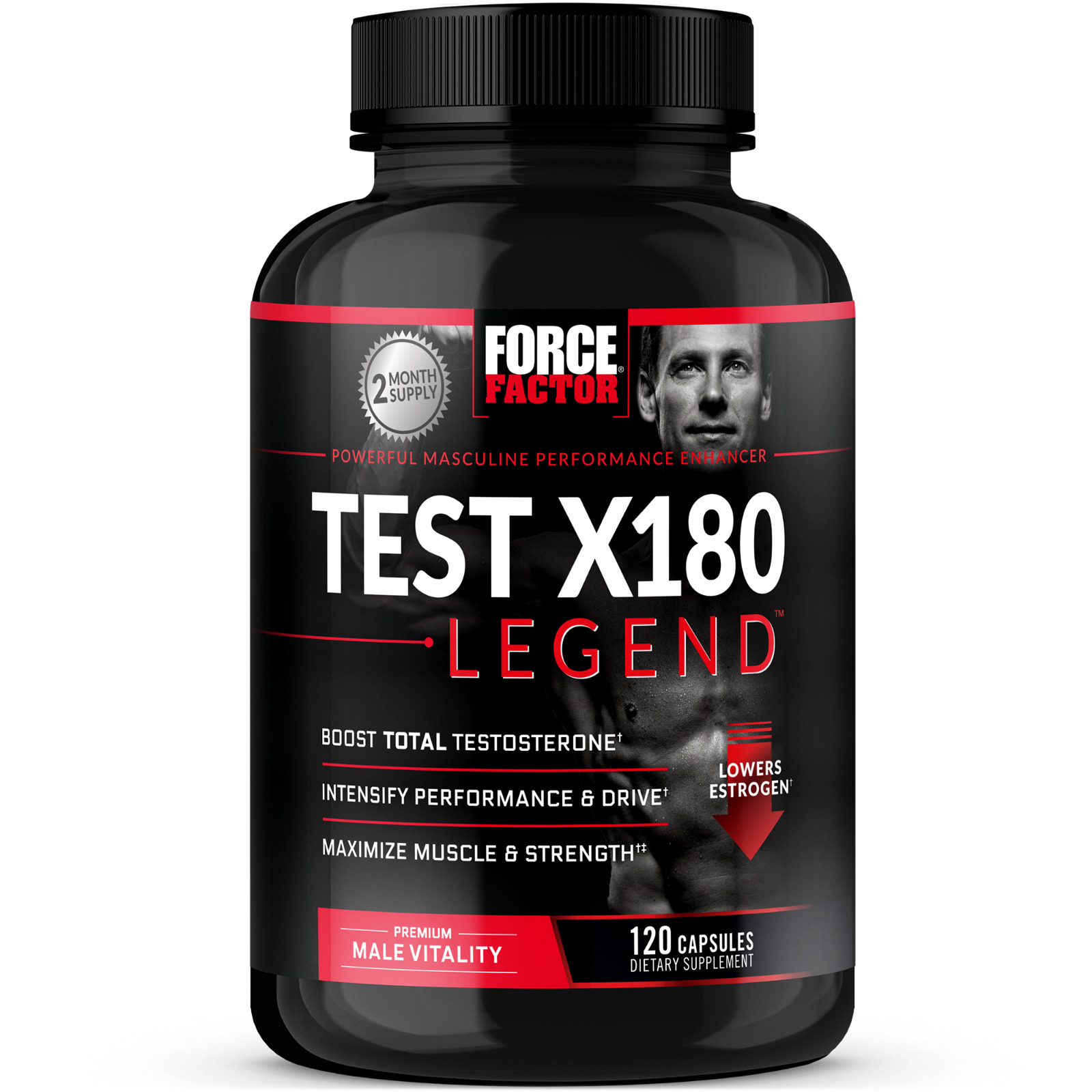 Force Factor Test X180 Legend - Testosterone Booster and Muscle Builder for Men 