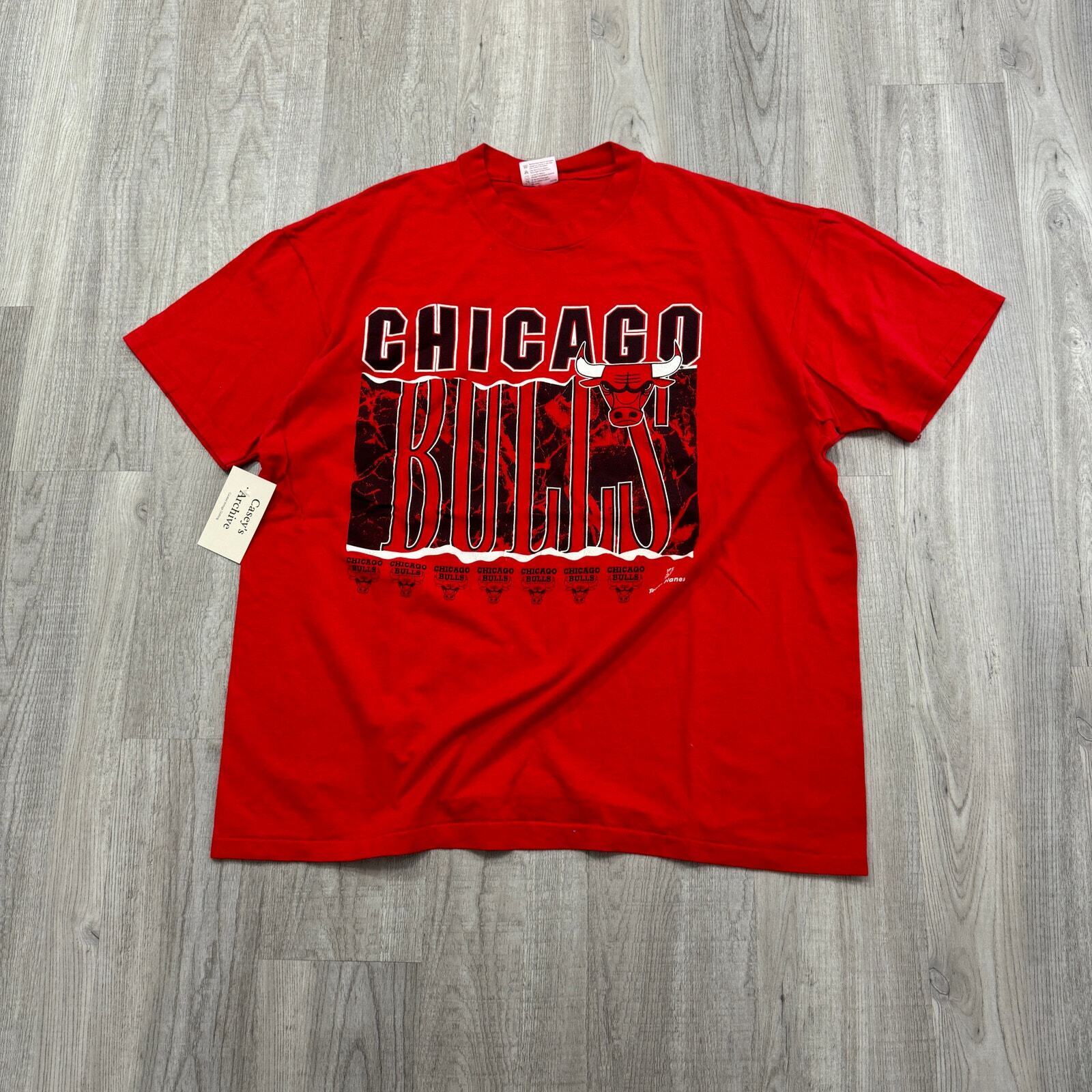VINTAGE 90s Chicago Bulls NBA Basketball Graphic Shirt Size 2XL XXL 1990s Jordan