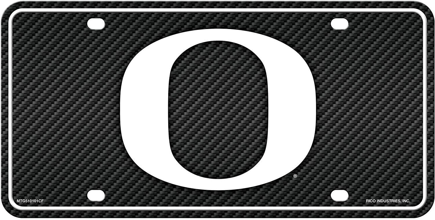 University of Oregon Ducks Metal Auto Tag License Plate, Carbon Fiber Design,...