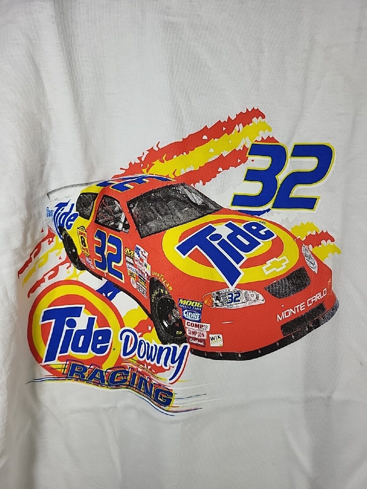 VINTAGE NOS-Ricky Craven #32 Print Tide NASCAR T-Shirt New Old Stock