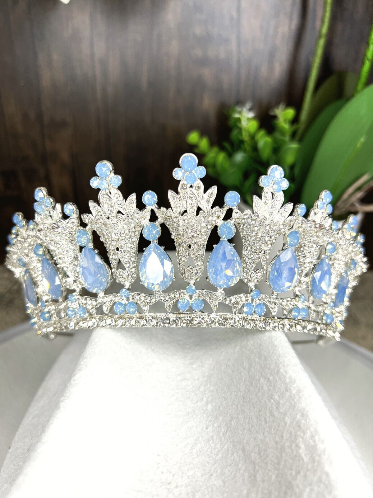 Vintage Bridal Wedding Tiara Crystal Gemstone Queen Crown for Brides Rhinestone 