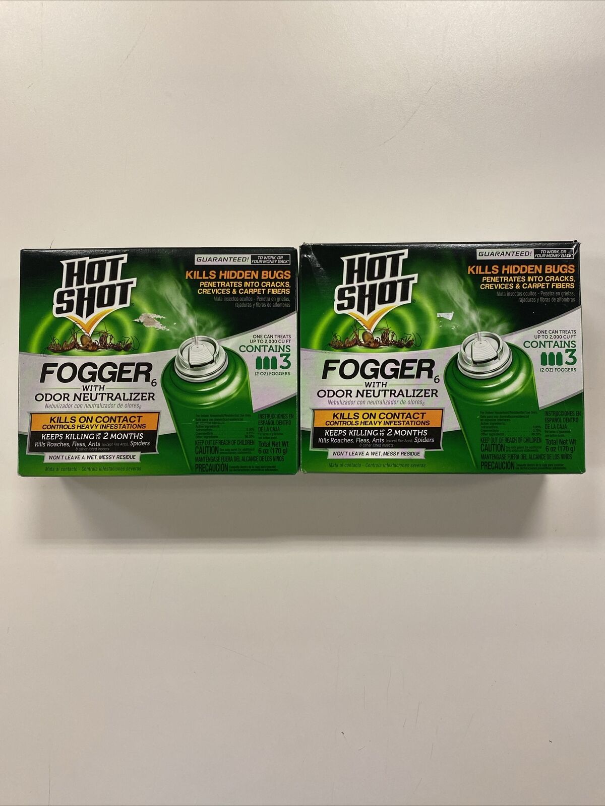Hot Shot Fogger 6 with Odor Neutralizer - 6 Count, 2 oz. Effective Pest Control