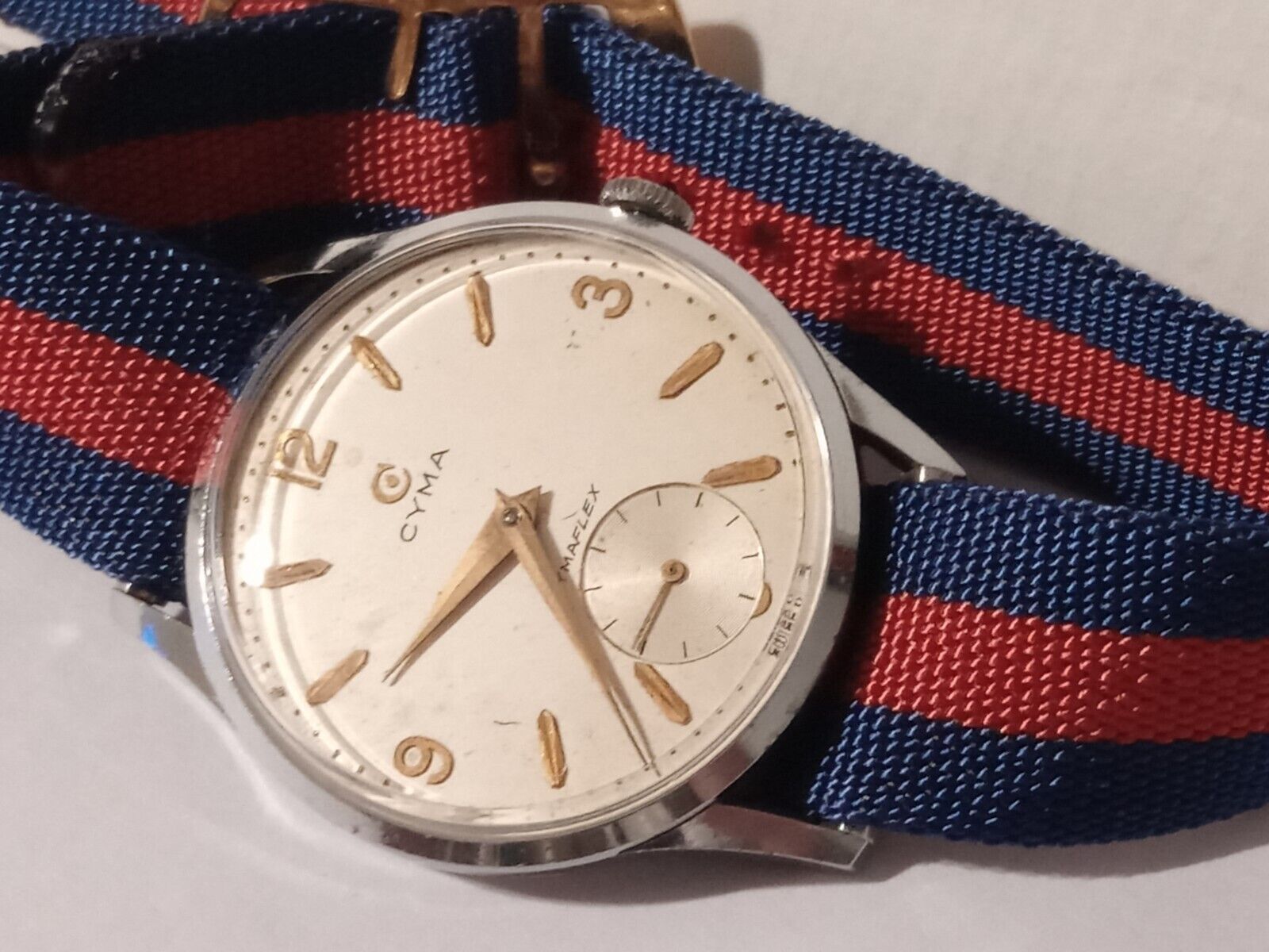 Vintage Cyma Cymaflex Cal.586K Wristwatch 17J Switzerland Working Condition VGC
