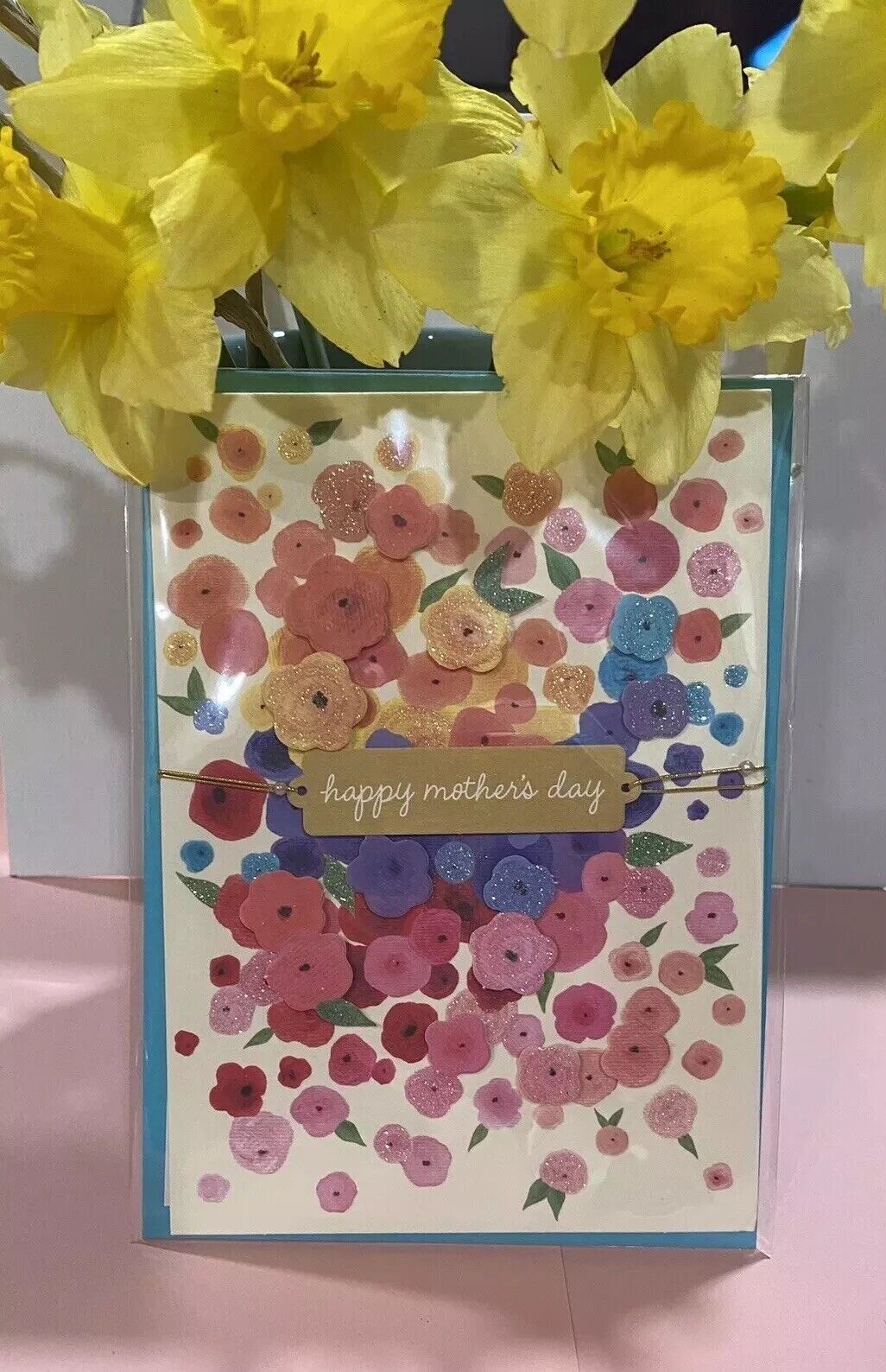 Happy Mother’s Day, To My Beautiful Mom, Sequined Flowers PAPYRUS, Greeting Card