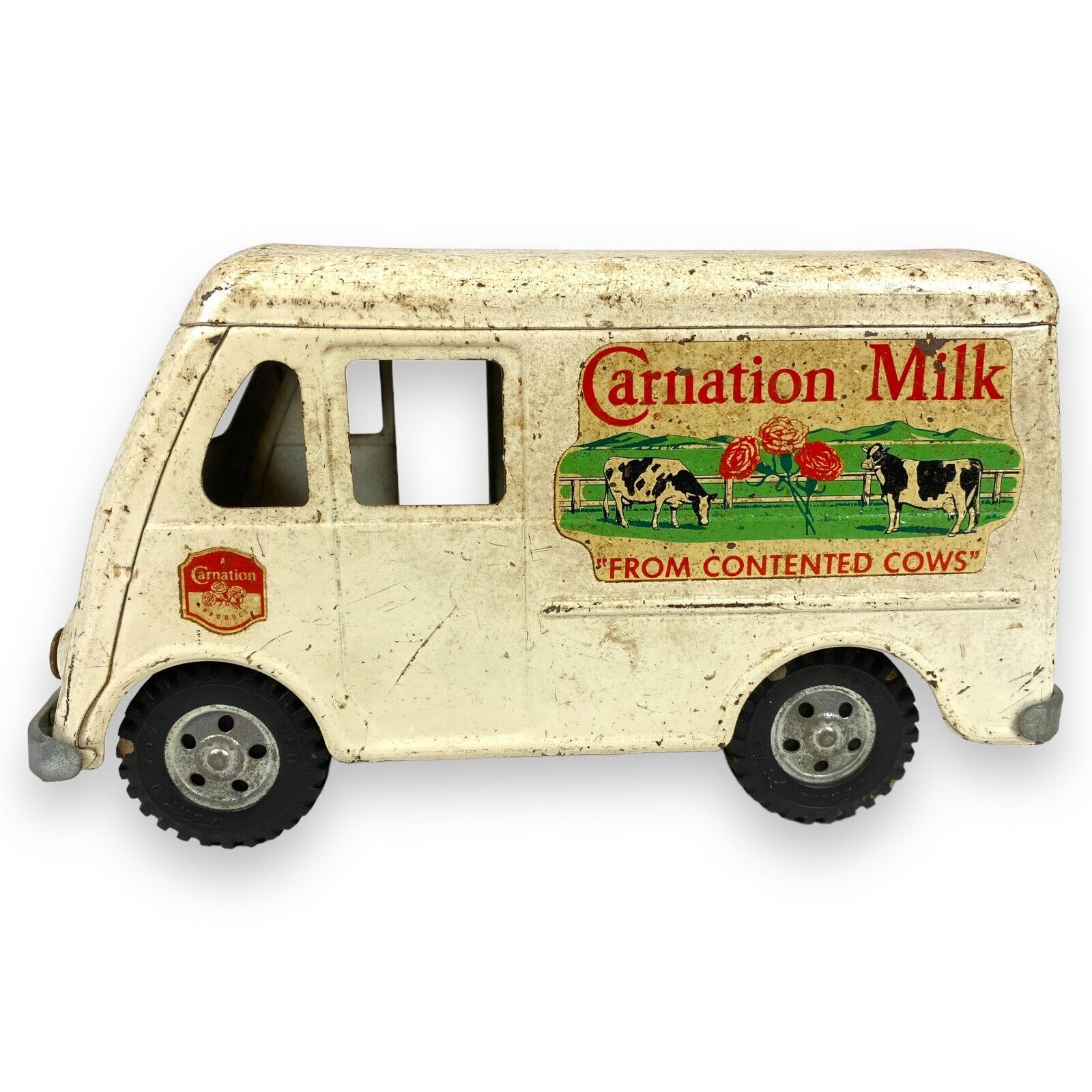Vintage Tonka 1955 Carnation Milk Metro Pressed Steel Toy Truck Van #750-5