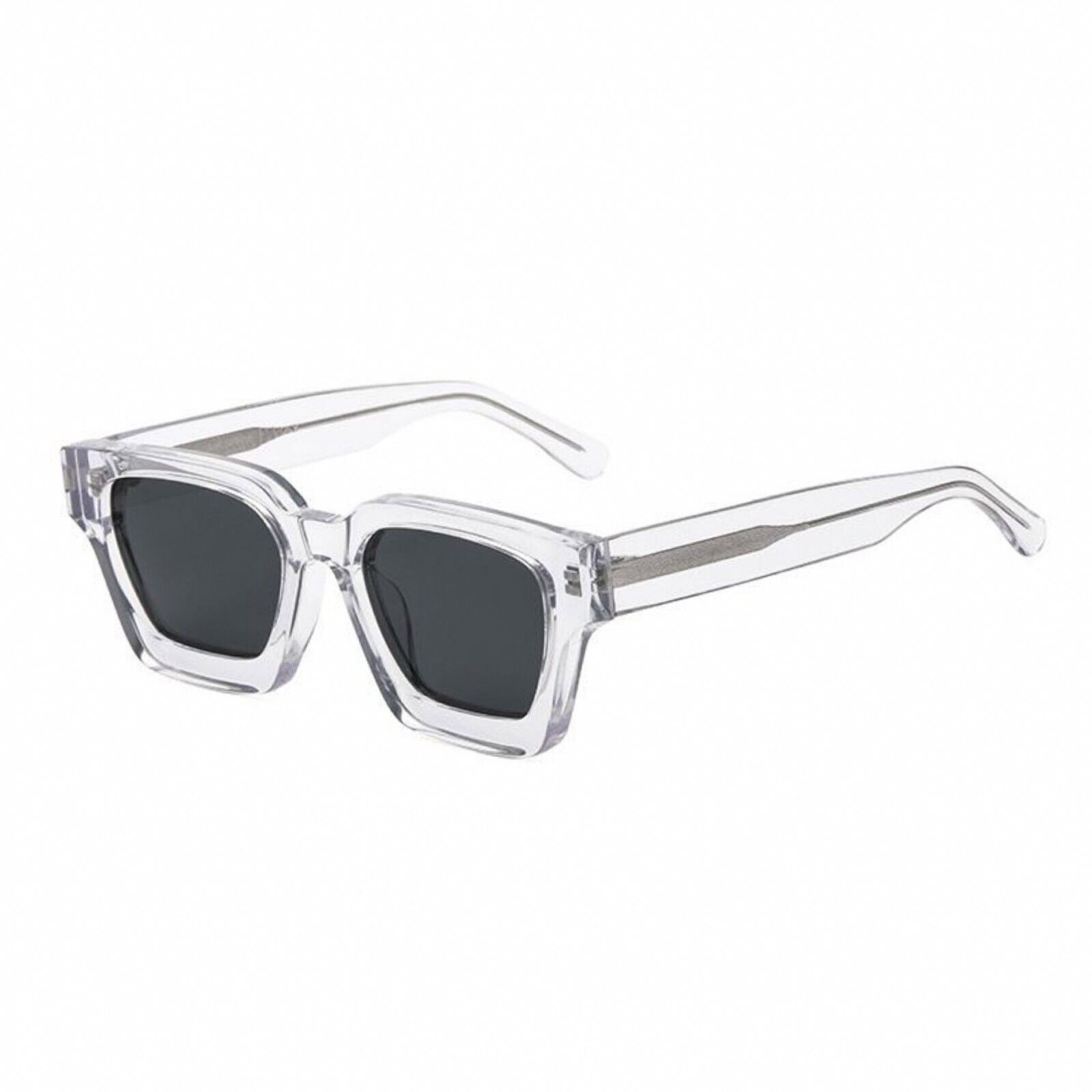 Large Clear Top Quality Acetate Black Tint Hip Hop Fashion Sunglasses