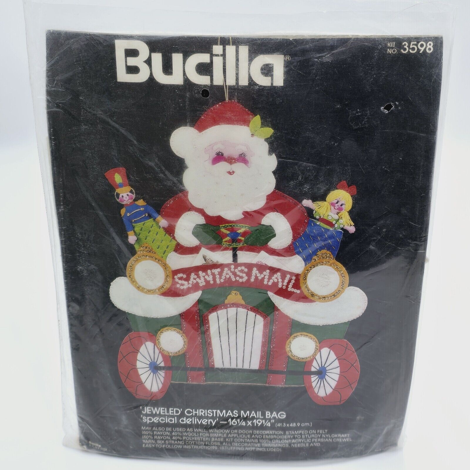Bucilla Santa’s Mail Truck Felt Christmas Kit Wall Hanging Bag 3598