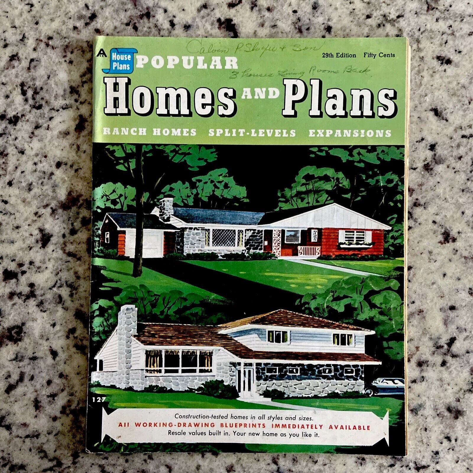 Vintage 1965 Popular Homes & Plans Architecture House Plans Ranch MCM 48 Pages