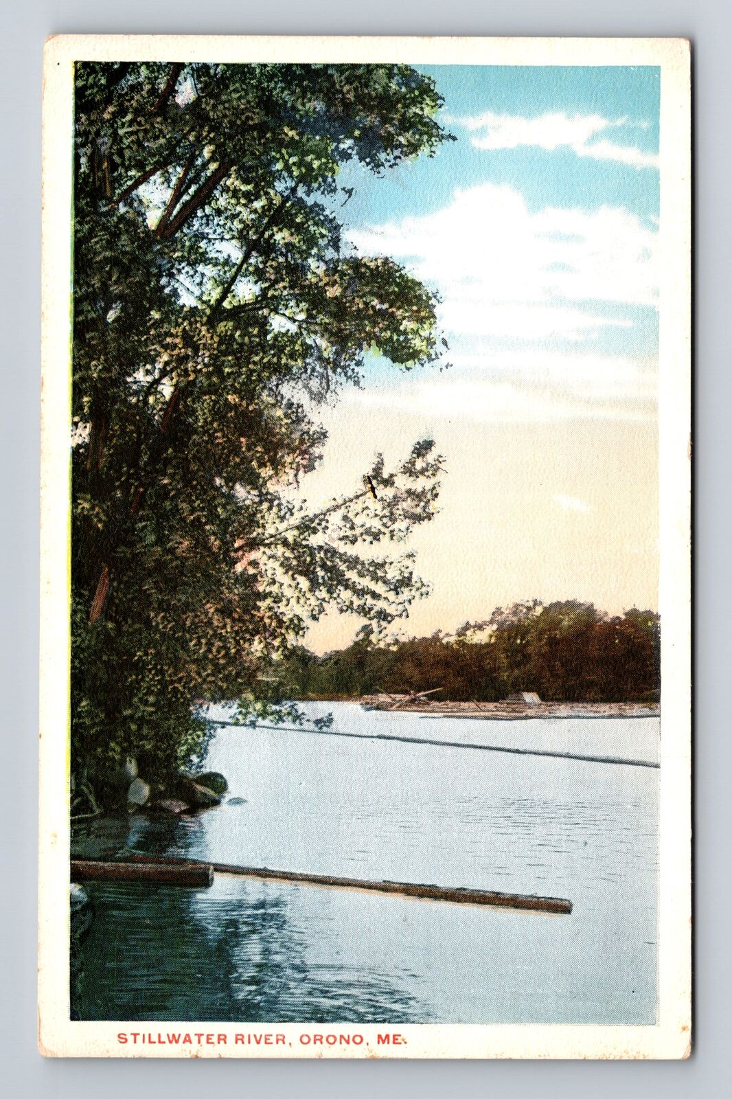 Orono ME-Maine, Scenic View Stillwater River, Antique Souvenir Vintage Postcard