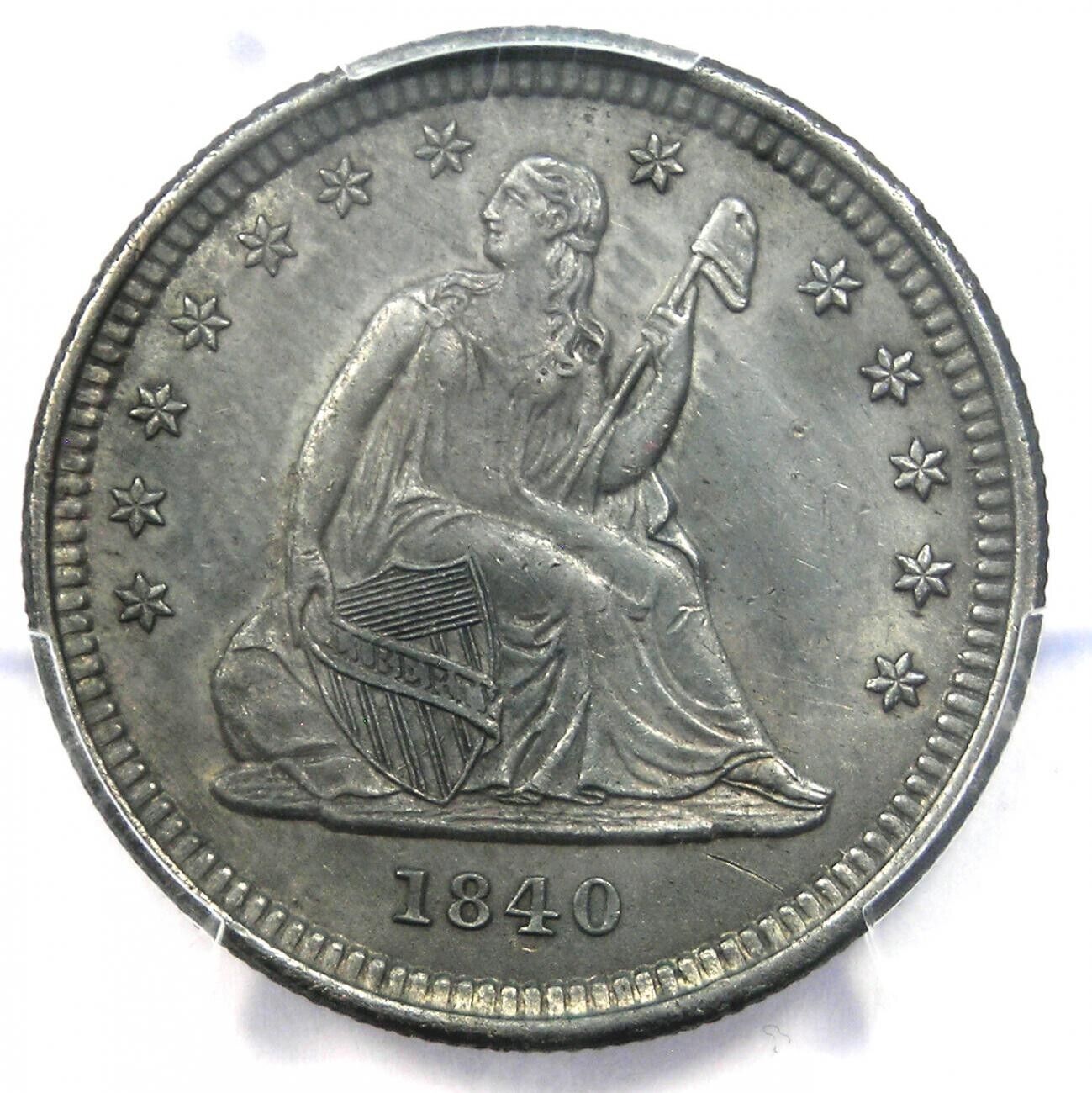 1840-O Drapery Seated Liberty Quarter 25C - PCGS Uncirculated Details (UNC MS)