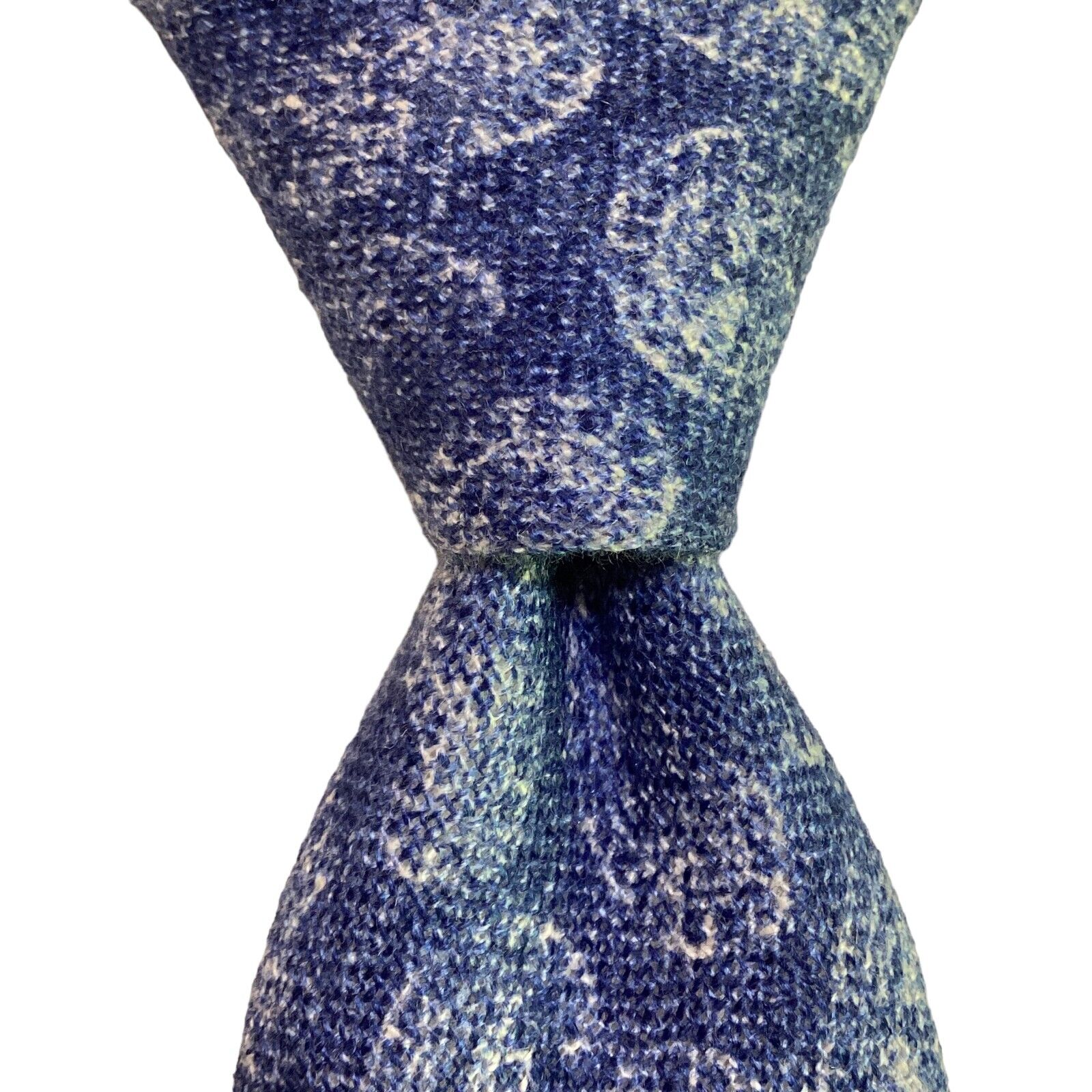 L.B.M. 1911 Men\'s 100% Linen XL Necktie ITALY Luxury PAISLEY Blue/White EUC Rare