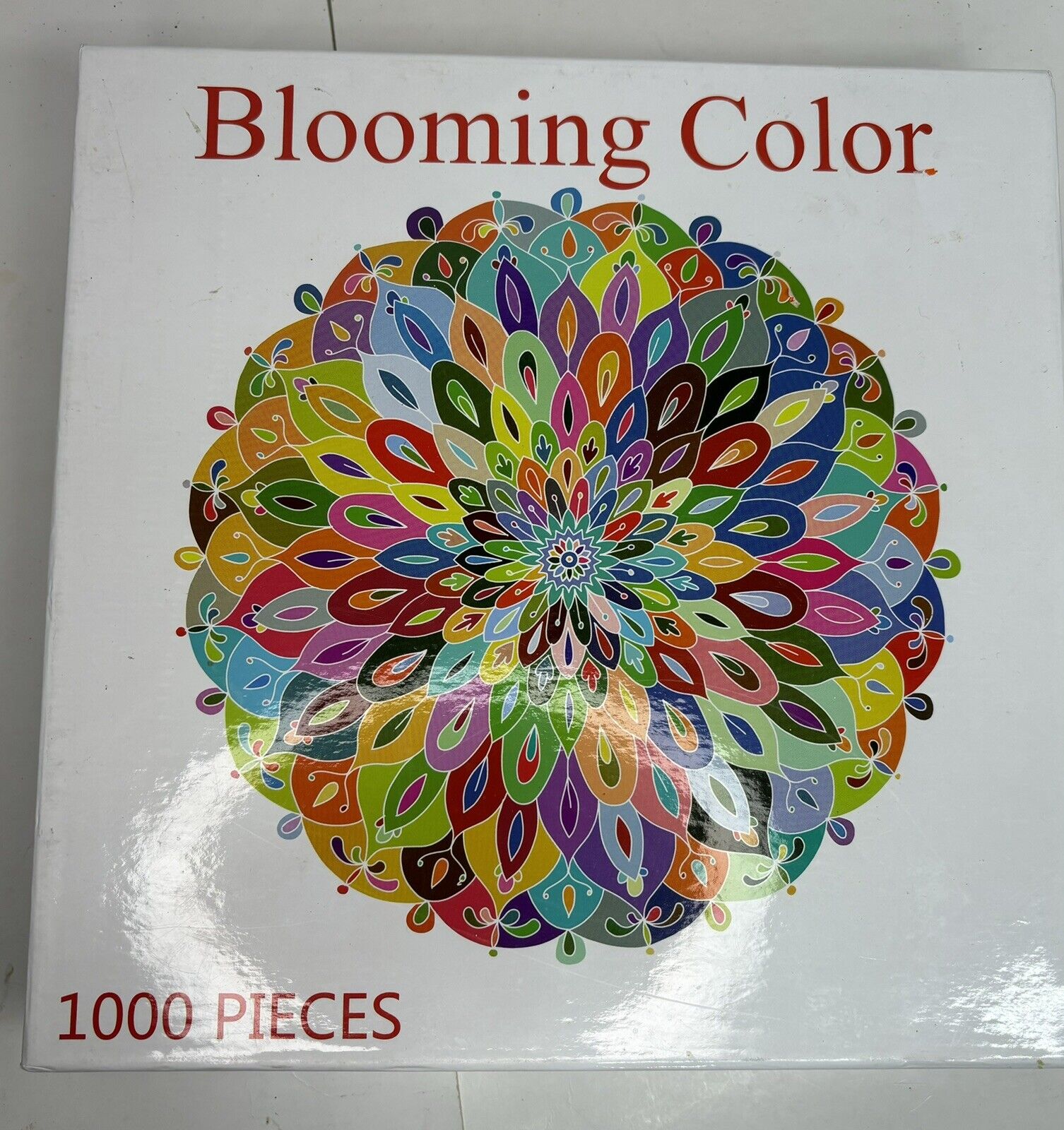 Bgraamiens Puzzle-Blooming Color-1000 Pieces Color Challenge Game Board Round